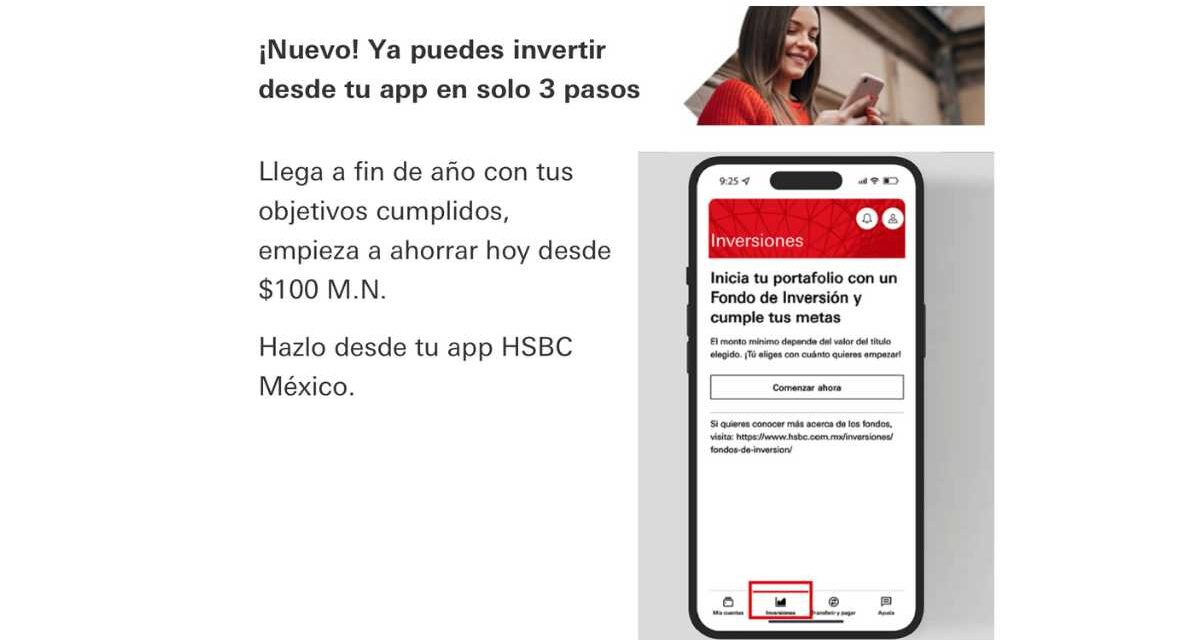 HSBC activa función para invertir desde la app