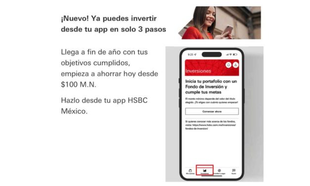 HSBC activa función para invertir desde la app