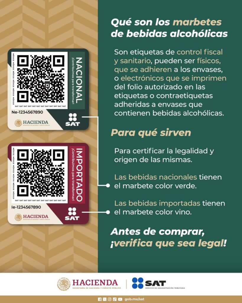 Marbete bebidas alcohólicas