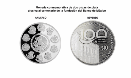 Banxico celebra 100 años con moneda de plata y billetes conmemorativos