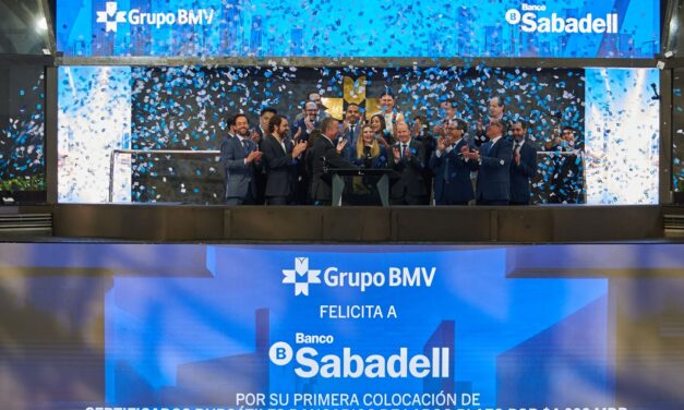 Banco Sabadell celebra campanazo en la BMV tras exitosa colocación