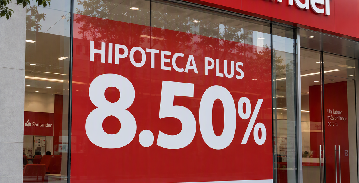 Santander reduce su tasa hipotecaria a 8.50%, la mejor del mercado